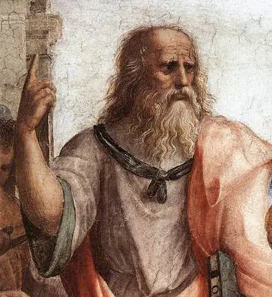A painting of Plato from 'The School of Athens' by Raphael, 1509