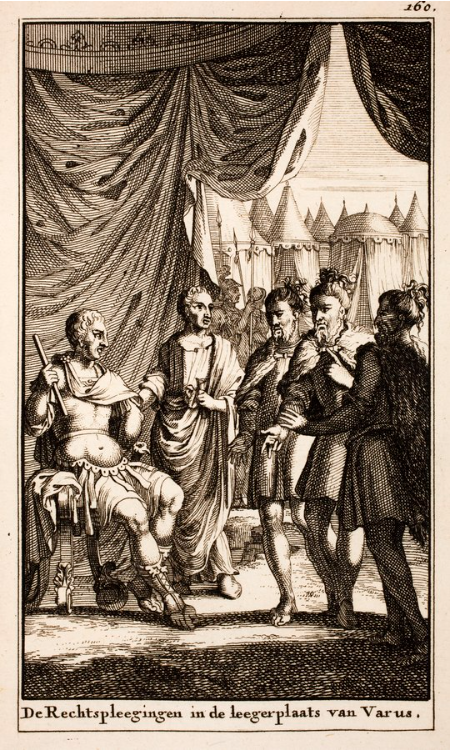 Varus receiving Germanic leaders in a Roman camp