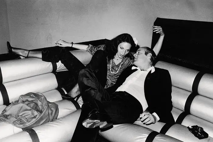 Diane von Furstenberg and Barry Diller in the “rubber room” at studio 54, 1978