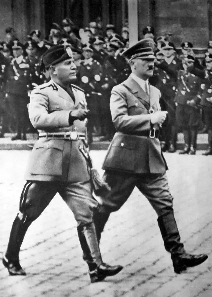 Mussolini and Hitler in Berlin, Germany (1937)